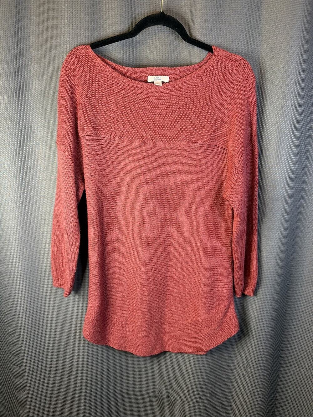 Croft & Barrow Women’s Medium Knit Sweater Pink Hue Long Sleeve Crew Neck